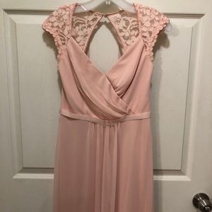 Dress w/ Lace Sleeves & Keyhole Back